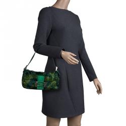 Pre Owned Fendi Green Beads and Python Mini Mama Shoulder Bag