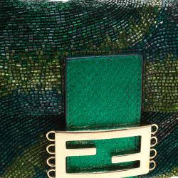 Pre Owned Fendi Green Beads and Python Mini Mama Shoulder Bag