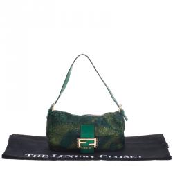 Pre Owned Fendi Green Beads and Python Mini Mama Shoulder Bag