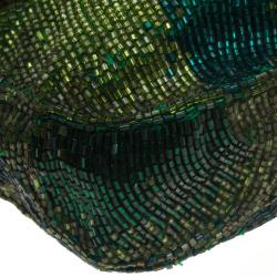 Pre Owned Fendi Green Beads and Python Mini Mama Shoulder Bag