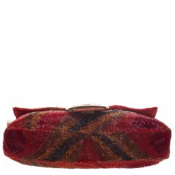 Pre Owned Fendi Red/Orange Beads and Python Mini Mama Shoulder Bag