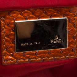 Pre Owned Fendi Red/Orange Beads and Python Mini Mama Shoulder Bag