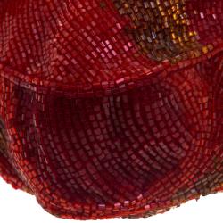 Pre Owned Fendi Red/Orange Beads and Python Mini Mama Shoulder Bag