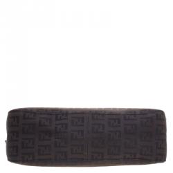 Pre Owned Fendi Dark Brown Zucchino Canvas Pochette
