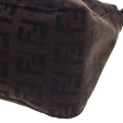 Pre Owned Fendi Dark Brown Zucchino Canvas Pochette
