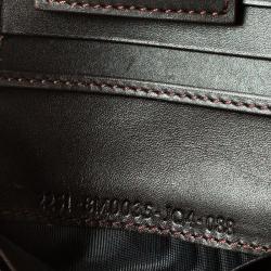 Pre Owned Fendi Dark Brown Zucchino Canvas and Leather Compact Wallet