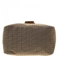 Fendi Fatigue Green Zucchino Canvas Baguette Shoulder Bag