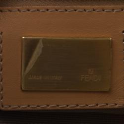 Fendi Fatigue Green Zucchino Canvas Baguette Shoulder Bag