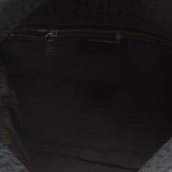 Fendi Grey Zucchino Fabric Baguette Shoulder Bag