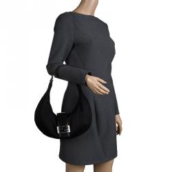 Pre Owned Fendi Black Fabric Mama Forever Hobo