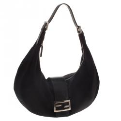 Pre Owned Fendi Black Fabric Mama Forever Hobo