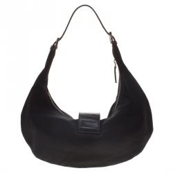 Pre Owned Fendi Black Fabric Mama Forever Hobo