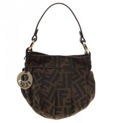 Pre Owned Fendi Tobacco Zucca Canvas Mini Chef Bag