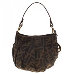 Pre Owned Fendi Tobacco Zucca Canvas Mini Chef Bag