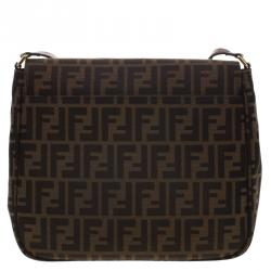 Pre Owned Fendi Tobacco Zucca Canvas Crossbody Bag