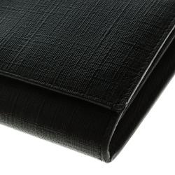 Pre Owned Fendi Black Zucchino Coated Canvas Continental Wallet