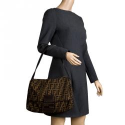 Pre Owned Fendi Tobbaco Zucca Canvas Mama Forever Shoulder Bag