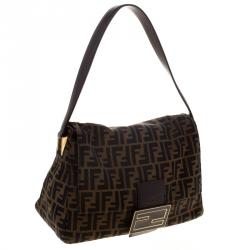 Pre Owned Fendi Tobbaco Zucca Canvas Mama Forever Shoulder Bag