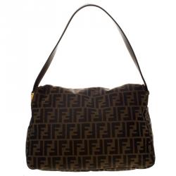 Pre Owned Fendi Tobbaco Zucca Canvas Mama Forever Shoulder Bag