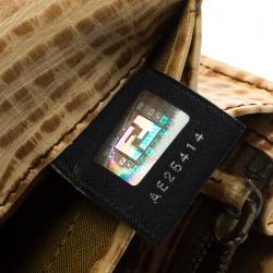 Pre Owned Fendi Brown/Cream Zucca Canvas Continental Wallet