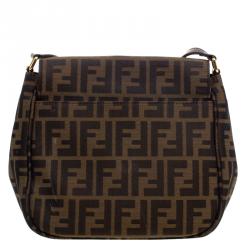 Pre Owned Fendi Tobacco Zucca Canvas Crossbody Bag