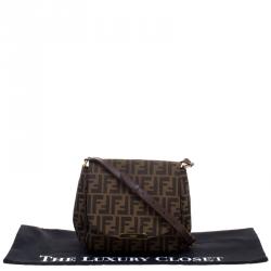 Pre Owned Fendi Tobacco Zucca Canvas Crossbody Bag