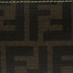 Pre Owned Fendi Tobacco/Green Zucca Coated Canvas Pochette