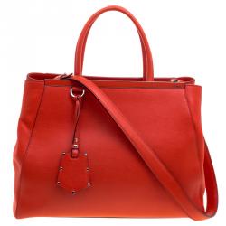 Pre Owned Fendi Candy Red Saffiano Leather 2Jours Tote