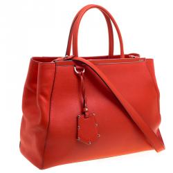 Pre Owned Fendi Candy Red Saffiano Leather 2Jours Tote