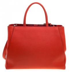 Pre Owned Fendi Candy Red Saffiano Leather 2Jours Tote