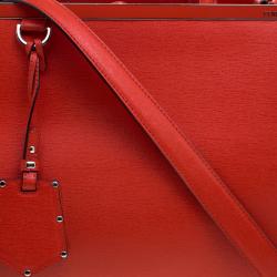 Pre Owned Fendi Candy Red Saffiano Leather 2Jours Tote