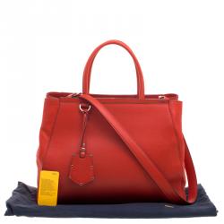 Pre Owned Fendi Candy Red Saffiano Leather 2Jours Tote