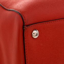 Pre Owned Fendi Candy Red Saffiano Leather 2Jours Tote