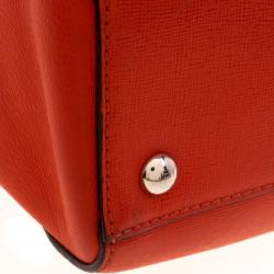 Pre Owned Fendi Candy Red Saffiano Leather 2Jours Tote