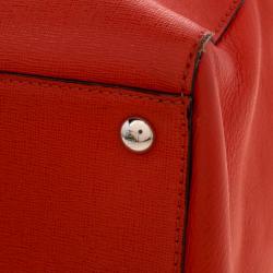 Pre Owned Fendi Candy Red Saffiano Leather 2Jours Tote