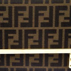 Pre Owned Fendi Tobacco Zucca Canvas Vintage Flap Shoulder Bag