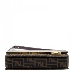 Pre Owned Fendi Tobacco Zucca Canvas Vintage Flap Shoulder Bag