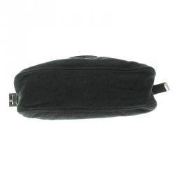 Fendi Dark Grey Felt Baguette Shoulder Bag
