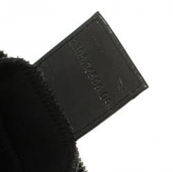 Fendi Dark Grey Felt Baguette Shoulder Bag
