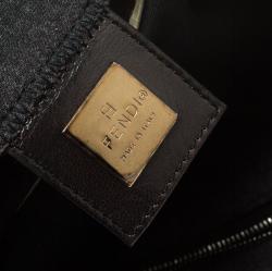 Fendi Dark Grey Felt Baguette Shoulder Bag

