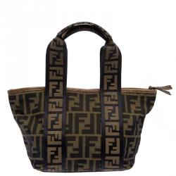Pre Owned Fendi Brown Zucca Canvas Mini Tote