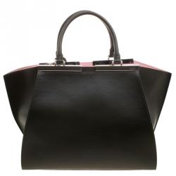 Pre Owned Fendi Dark Green Leather 3 Jours Tote