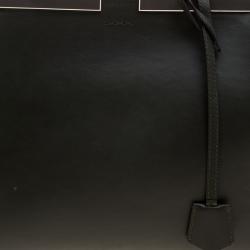 Pre Owned Fendi Dark Green Leather 3 Jours Tote