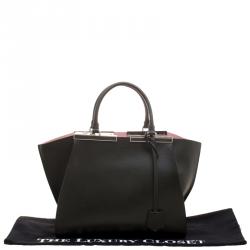 Pre Owned Fendi Dark Green Leather 3 Jours Tote