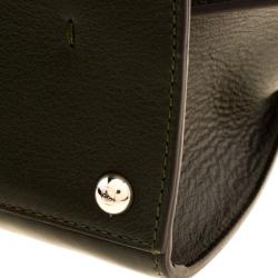 Pre Owned Fendi Dark Green Leather 3 Jours Tote