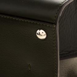 Pre Owned Fendi Dark Green Leather 3 Jours Tote