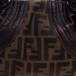Pre Owned Fendi Tobacco Zucca Canvas and Leather Baby Spy Bag