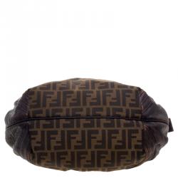 Pre Owned Fendi Tobacco Zucca Canvas and Leather Baby Spy Bag