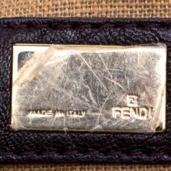 Pre Owned Fendi Tobacco Zucca Canvas and Leather Baby Spy Bag