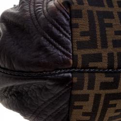 Pre Owned Fendi Tobacco Zucca Canvas and Leather Baby Spy Bag
